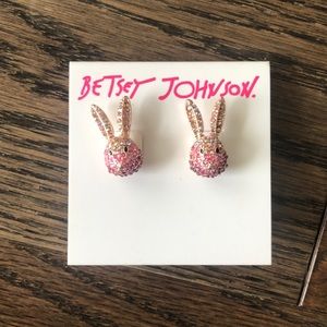 Bunny Rabbit Earrings gold plated with pink